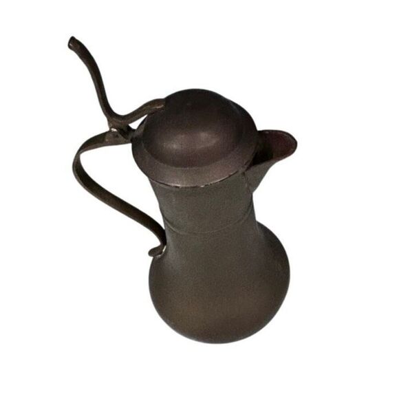 Antique Vintage Brass Pitcher 8” Lidded Made In India Metalware - Picture 5 of 15